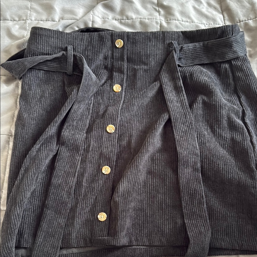 SHEIN Gray Button-Up Skirt